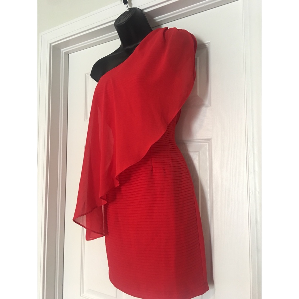 Gianni Bini One-Shoulder Cape Mini Dress